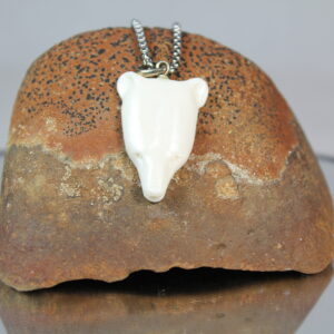 Polar Bear pendant, hand carved.