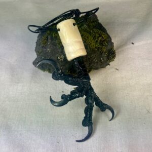 Real Raven Foot & Narwhal Tooth Necklace - Leather Cord