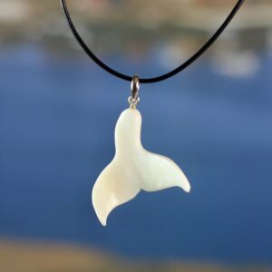 Whale tail pendant, hand carved.