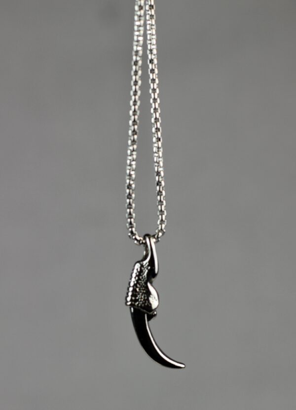 Silver coloured Raven claw necklace - Image 3