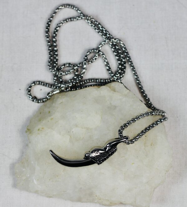 Silver coloured Raven claw necklace - Image 4