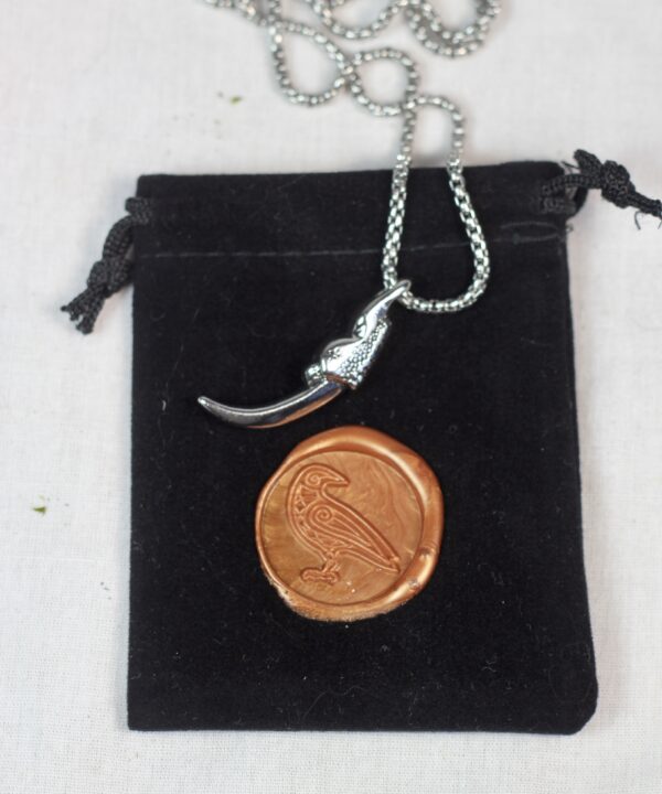 Silver coloured Raven claw necklace - Image 6