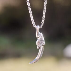 Silver coloured Raven claw necklace