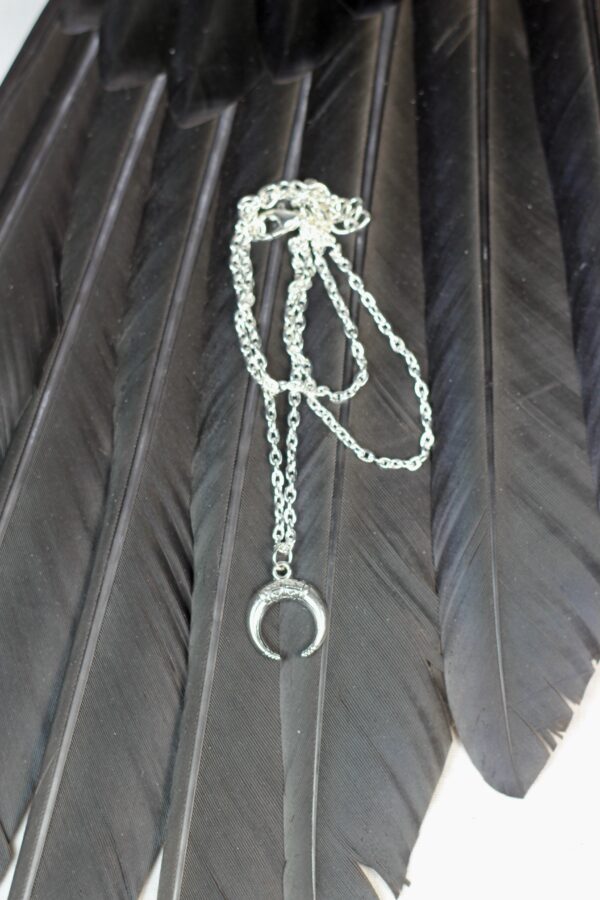 Lucky horn, silver coloured necklace - Image 2