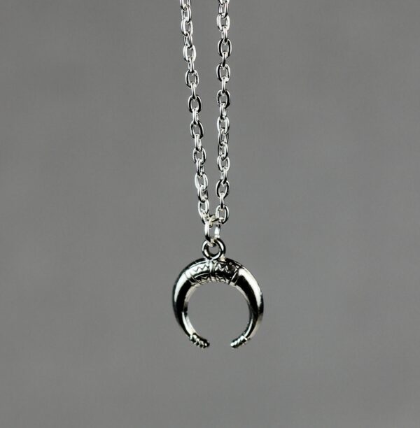 Lucky horn, silver coloured necklace - Image 6